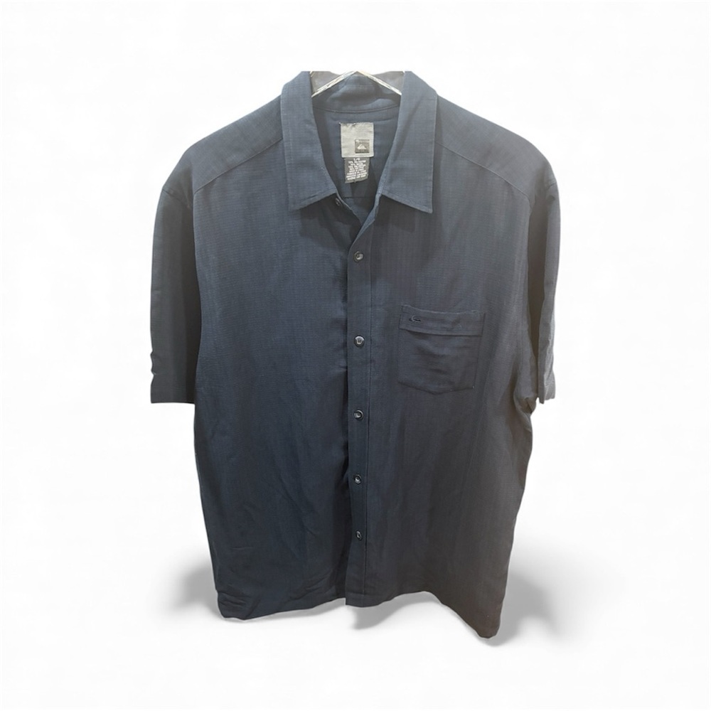 Men's Navy Blue Short Sleeve Shirt-L